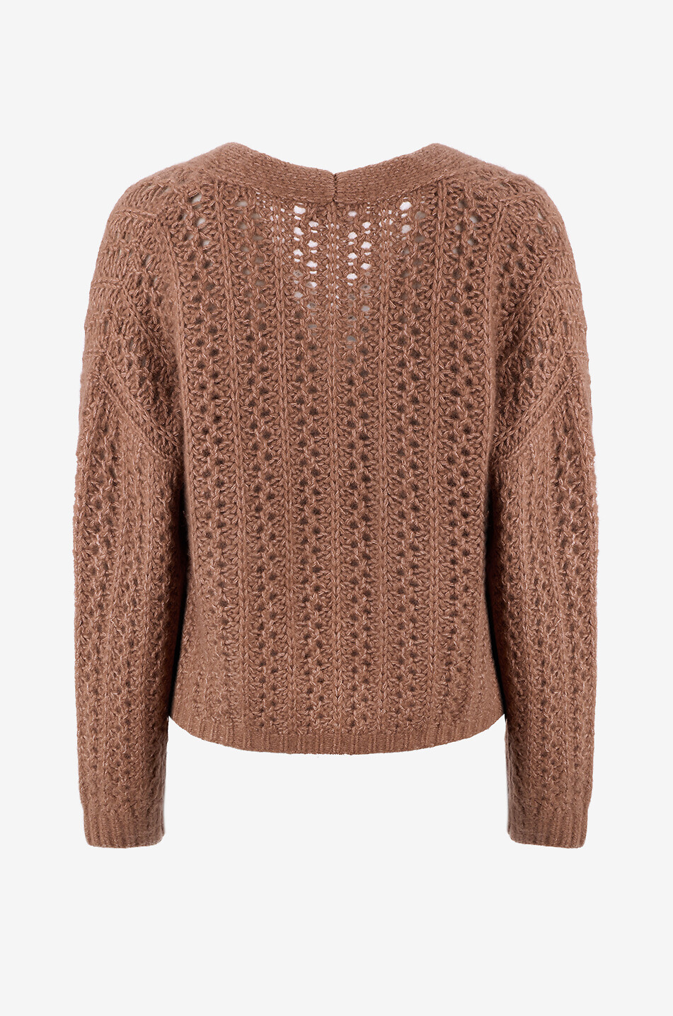 HEMISPHERE Cardigan à col V en cachemire mélangé chiné Femme CAMEL 2