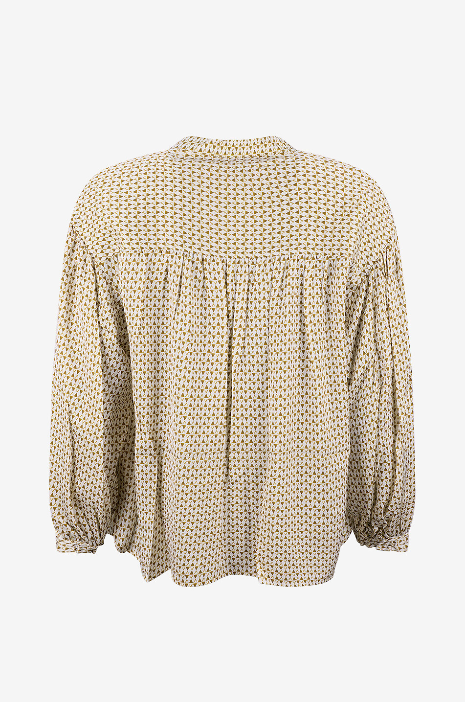 HEMISPHERE Geometric silk blend puff-sleeve blouse with tie collar Women MULTI COLOURED 2