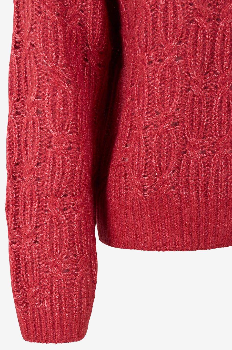 HEMISPHERE Pull à col montant en maille torsadée cachemire mélangé Femme ROUGE 3