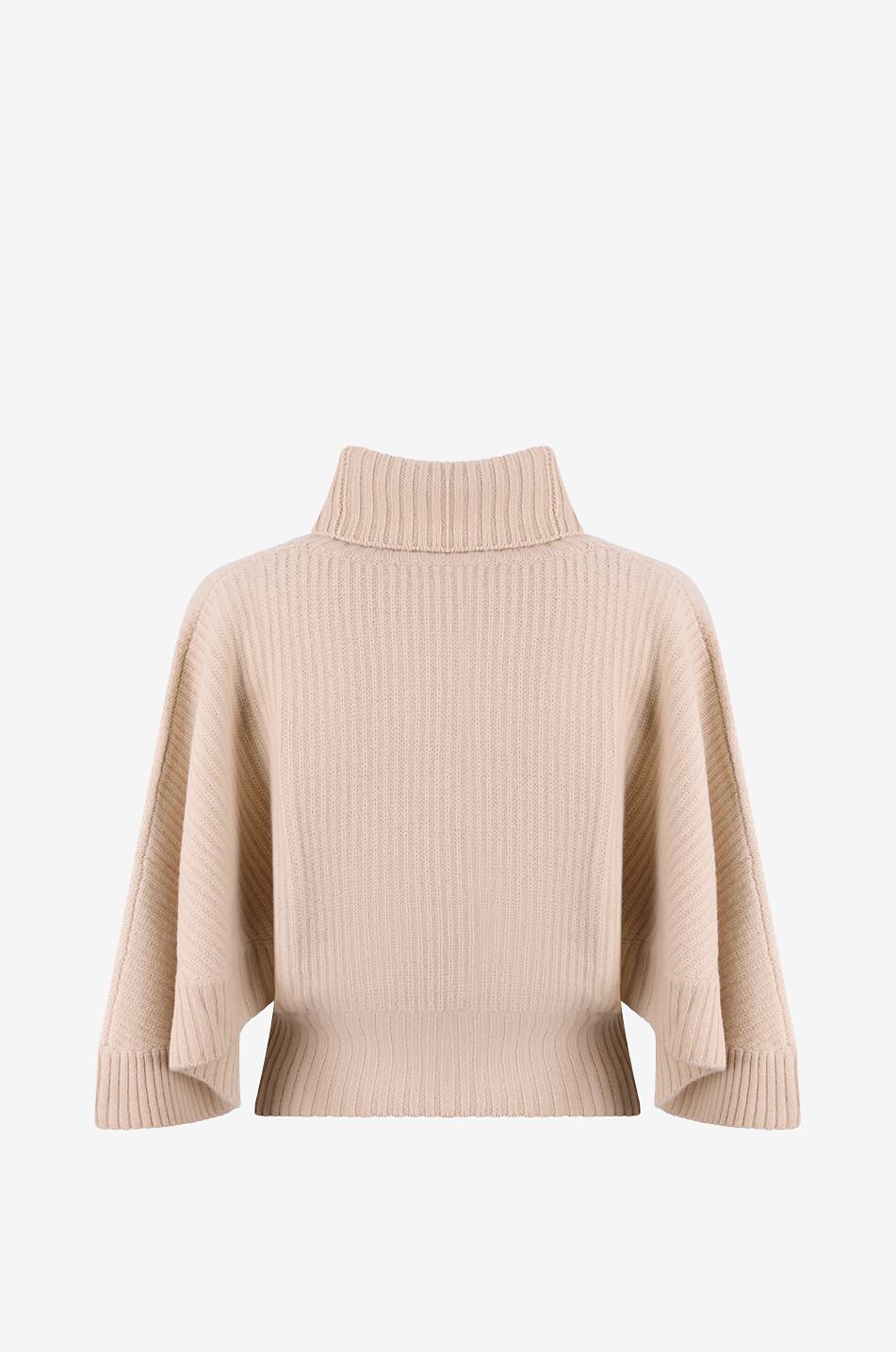 HEMISPHERE Poncho à col roulé en laine et cachemire Femme Beige clair 2