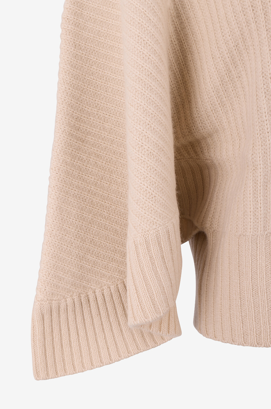 HEMISPHERE Poncho à col roulé en laine et cachemire Femme Beige clair 3