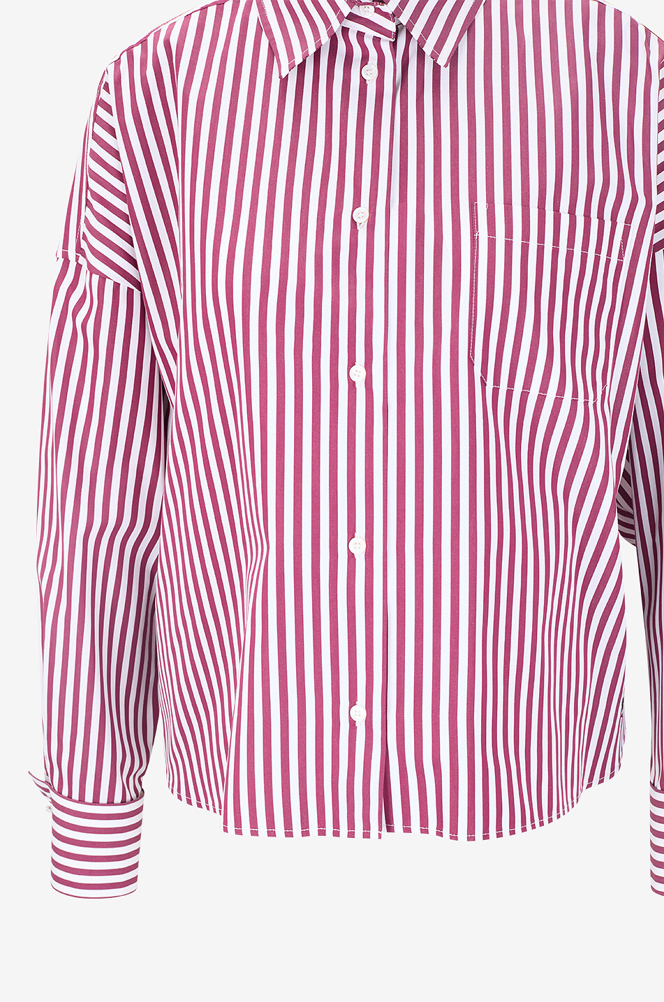 WEEKEND MAX MARA Dovatta long-sleeved striped cotton poplin shirt Women DARK RED 3