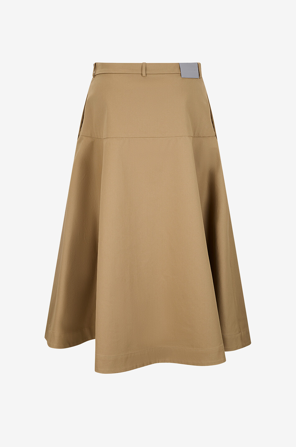BALENCIAGA A-line flared cotton twill midi skirt Women CAMEL 2
