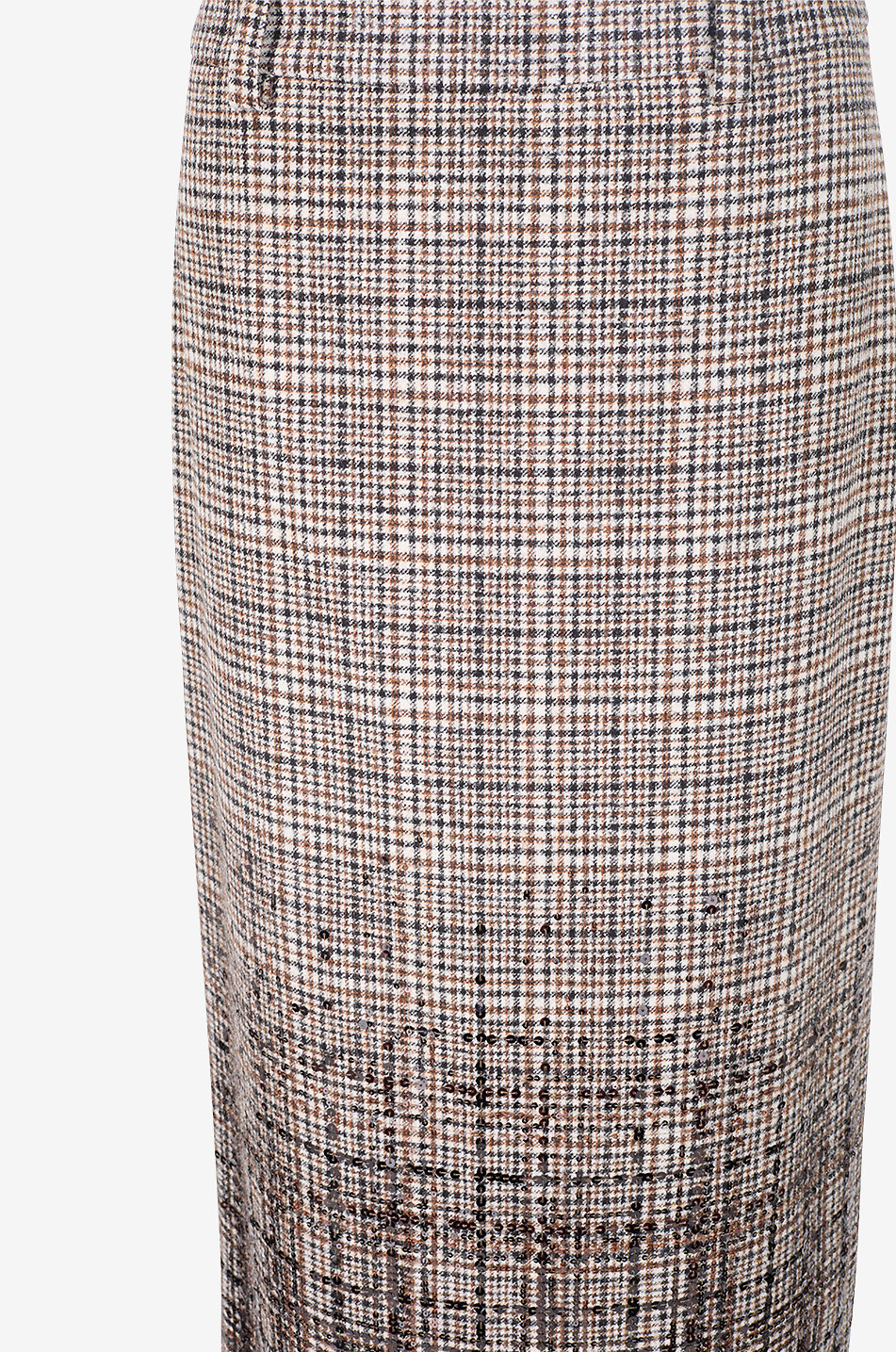 BRUNELLO CUCINELLI Dazzling Degradé checked wool blend pencil skirt with sequins Women MULTI COLOURED 3