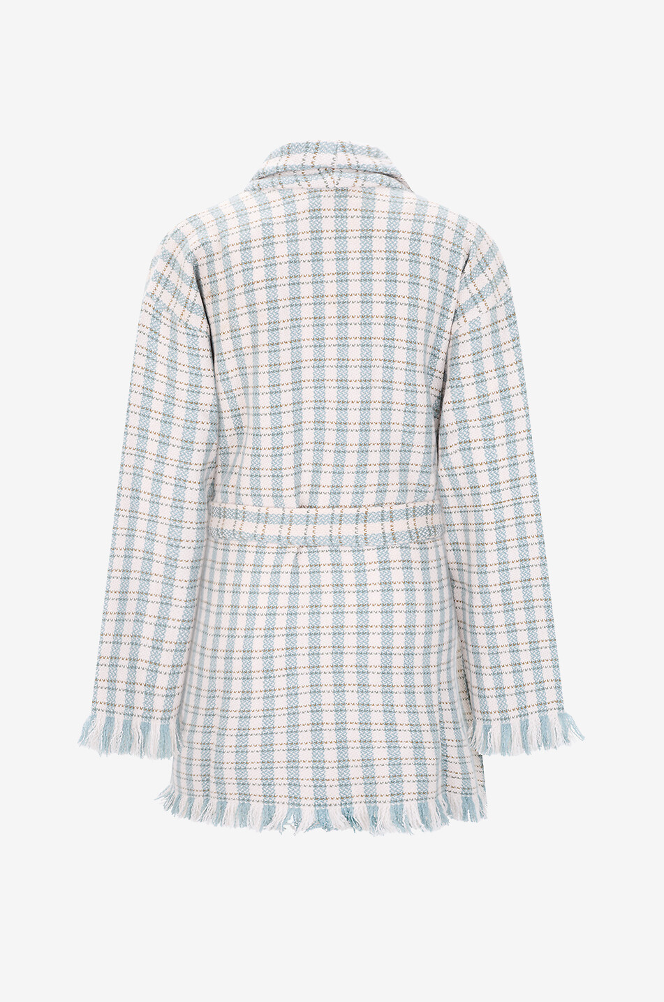 HEMISPHERE Cardigan à col châle à carreaux en cachemire à franges Femme MULTICOLORE 2