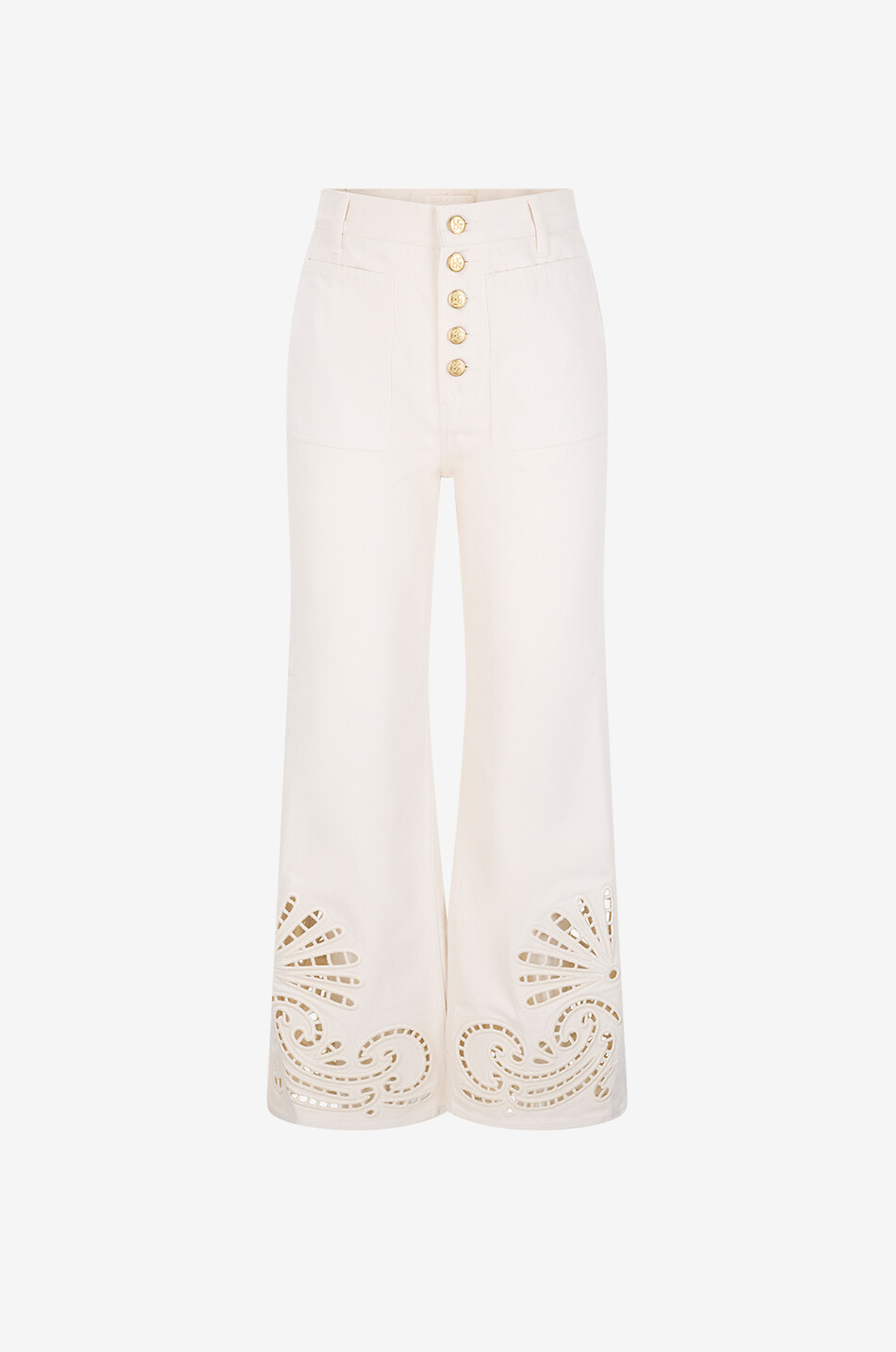 Gerade Jeans mit Lochstickerei aus Baumwolle Lou