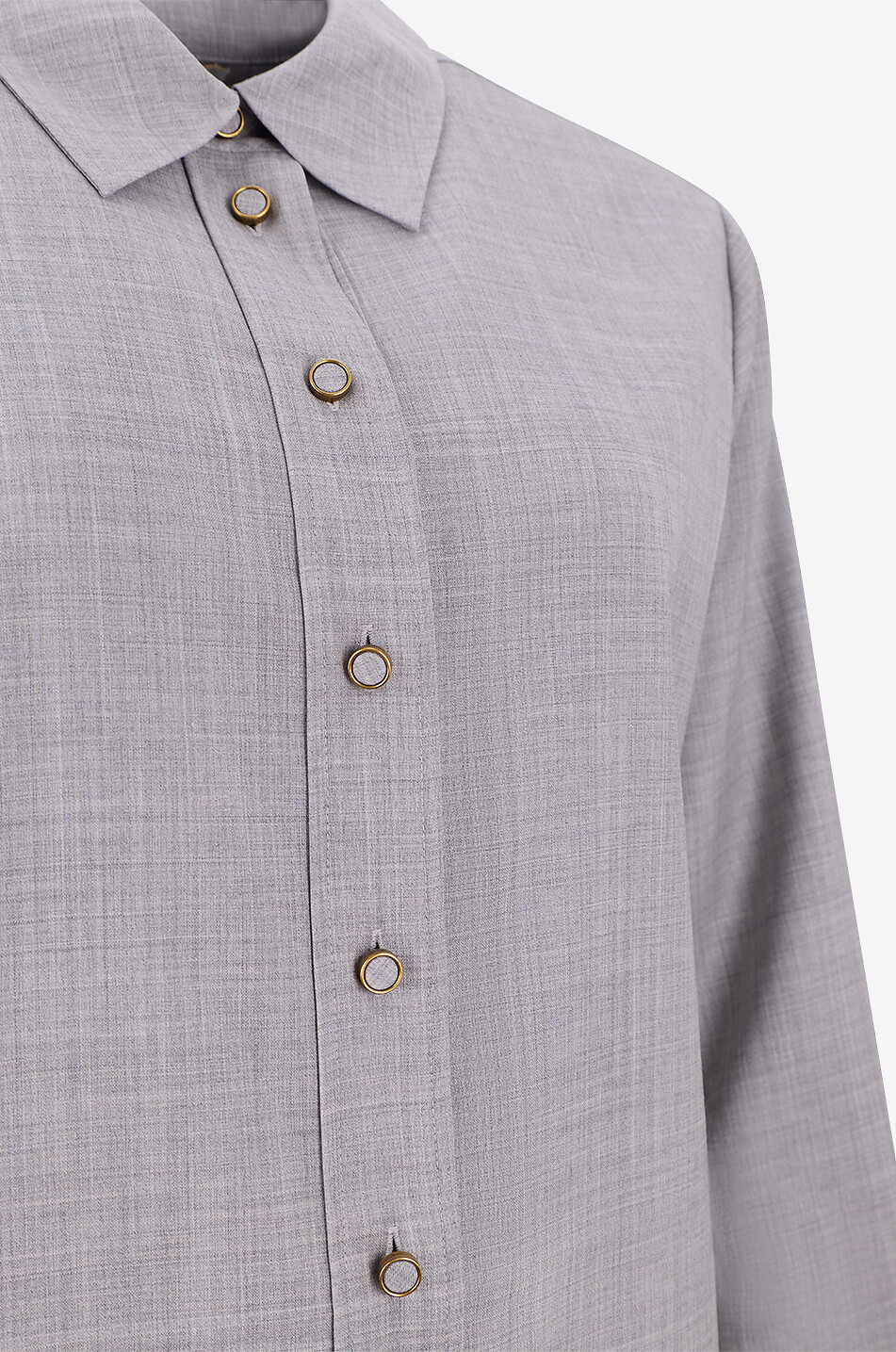 ZIMMERMANN Oversized long-sleeved marl wool shirt Women GREY 3