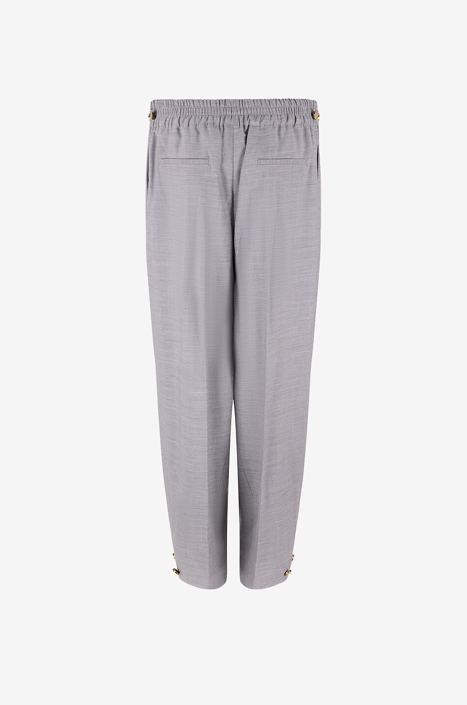 ZIMMERMANN Wide-leg pleated marl blended wool trousers Women GREY 2