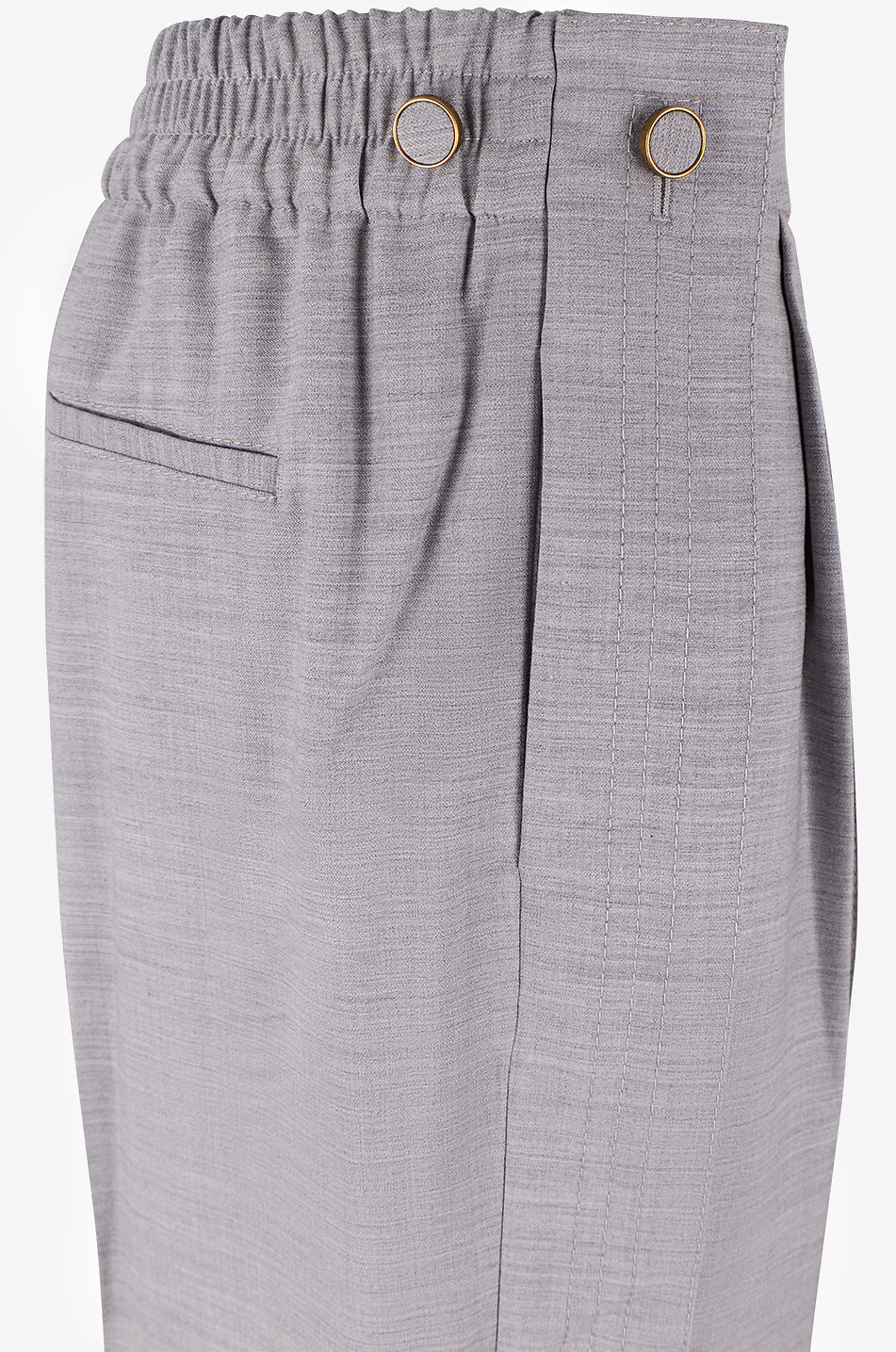 ZIMMERMANN Wide-leg pleated marl blended wool trousers Women GREY 3