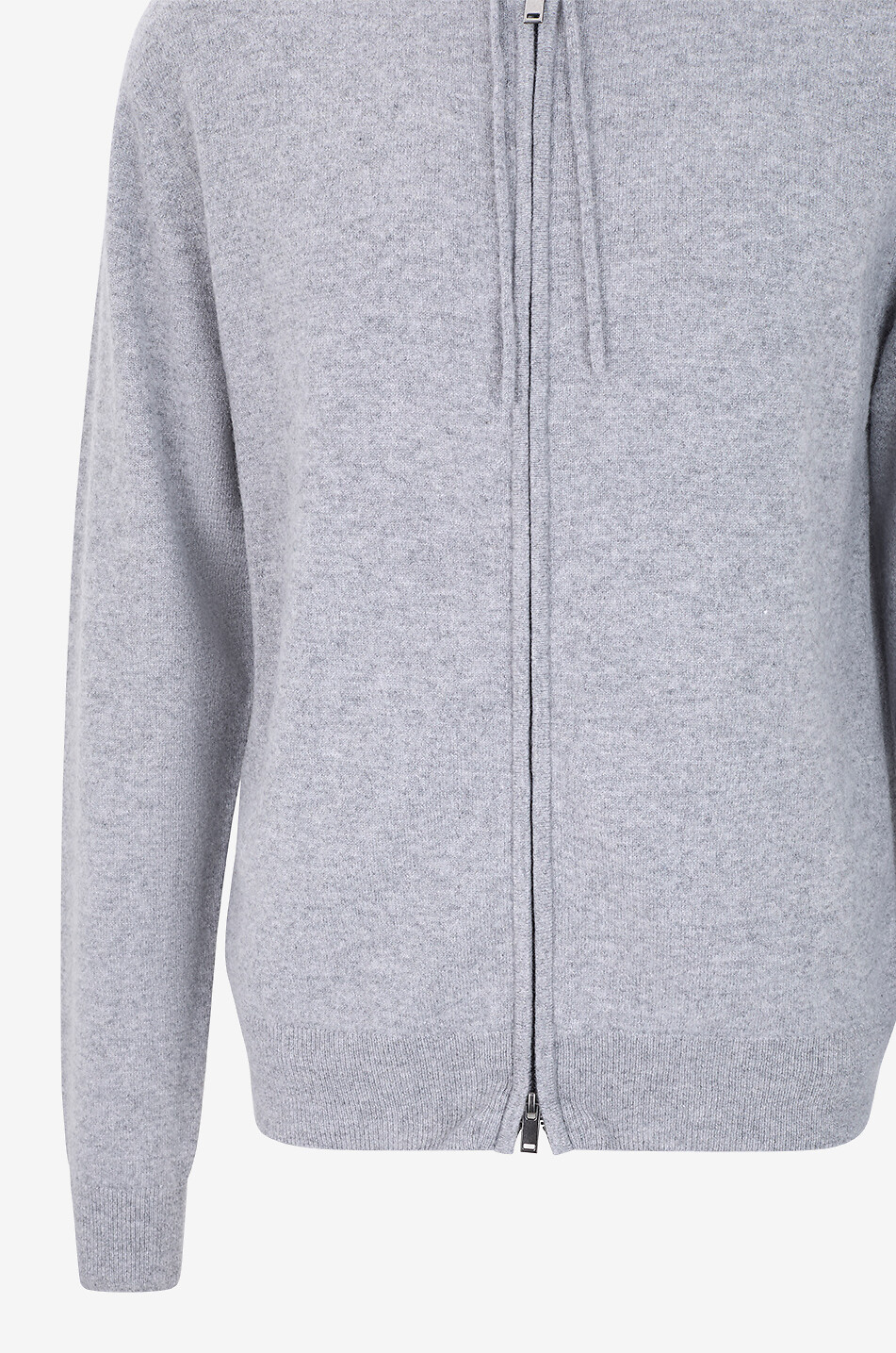 BONGÉNIE Sweat à capuche zippé en cachemire Homme GRIS MOYEN 3