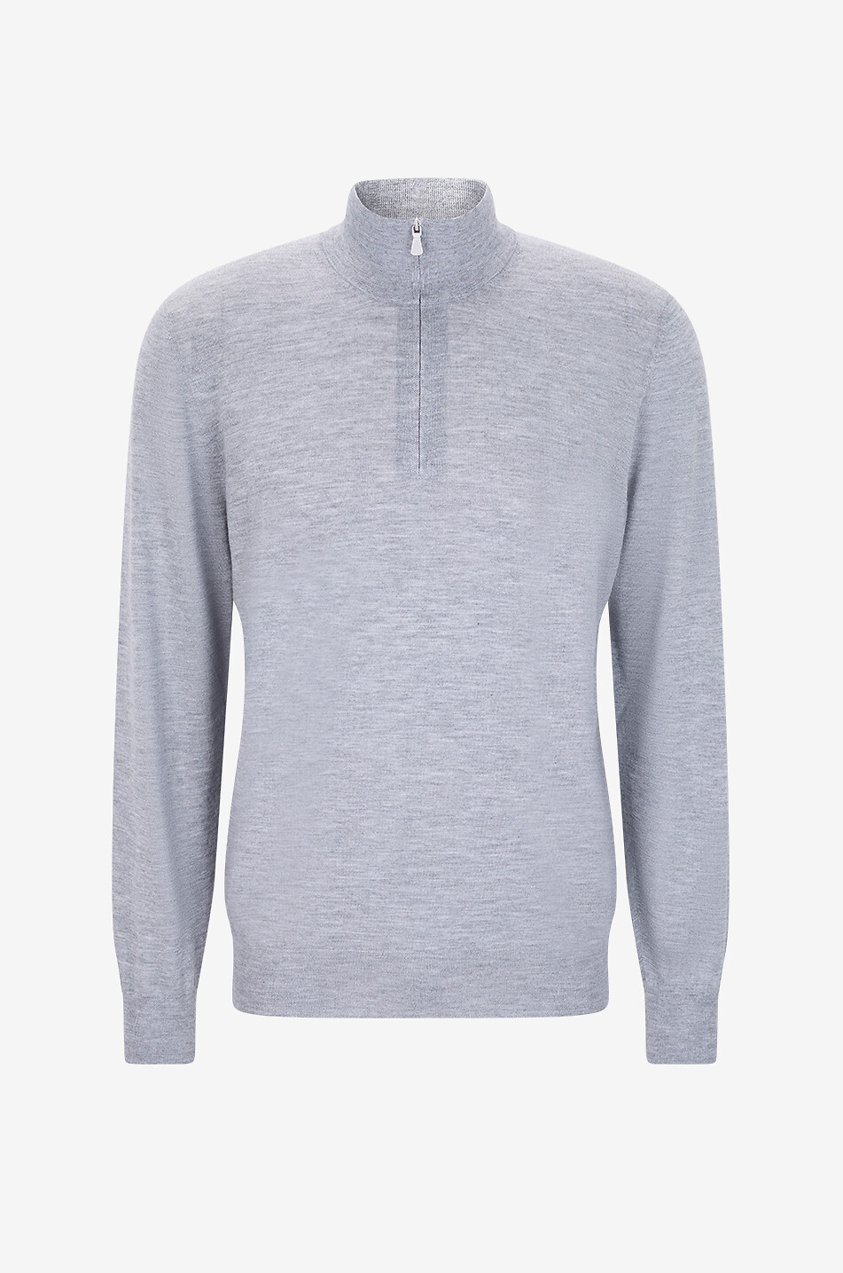 Pull à col montant zippé en cachemire