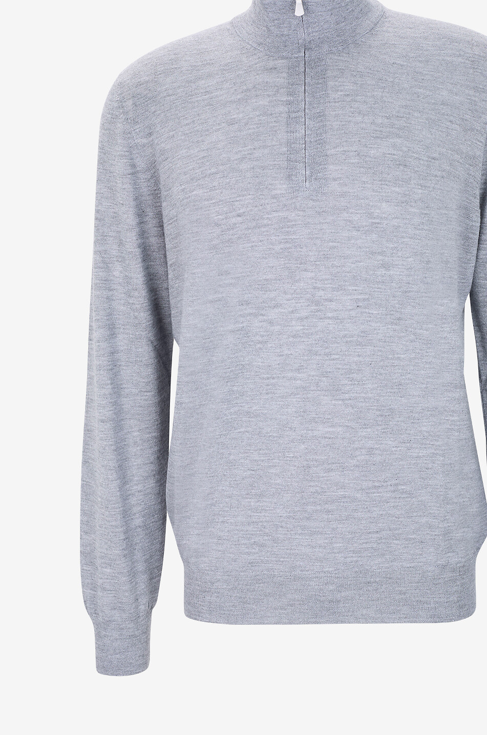 BONGÉNIE Pull à col montant zippé en cachemire Homme GRIS MOYEN 3