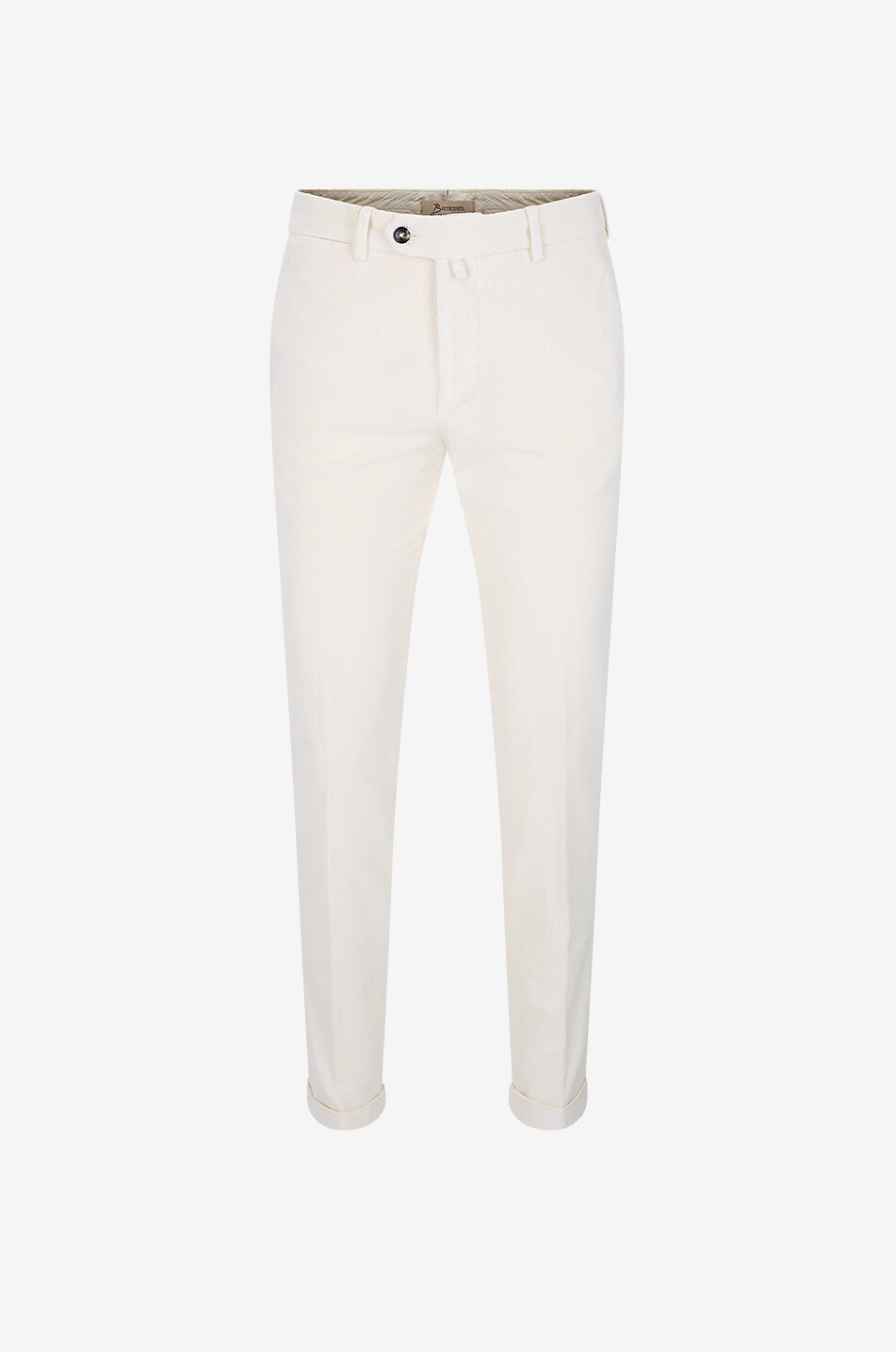 B SETTECENTO Aeterno Slim straight-leg cotton corduroy trousers Men EGGSHELL 1