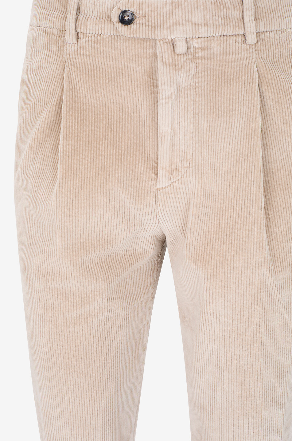 B SETTECENTO Nerio cotton corduroy pleated trousers Men Light beige 3