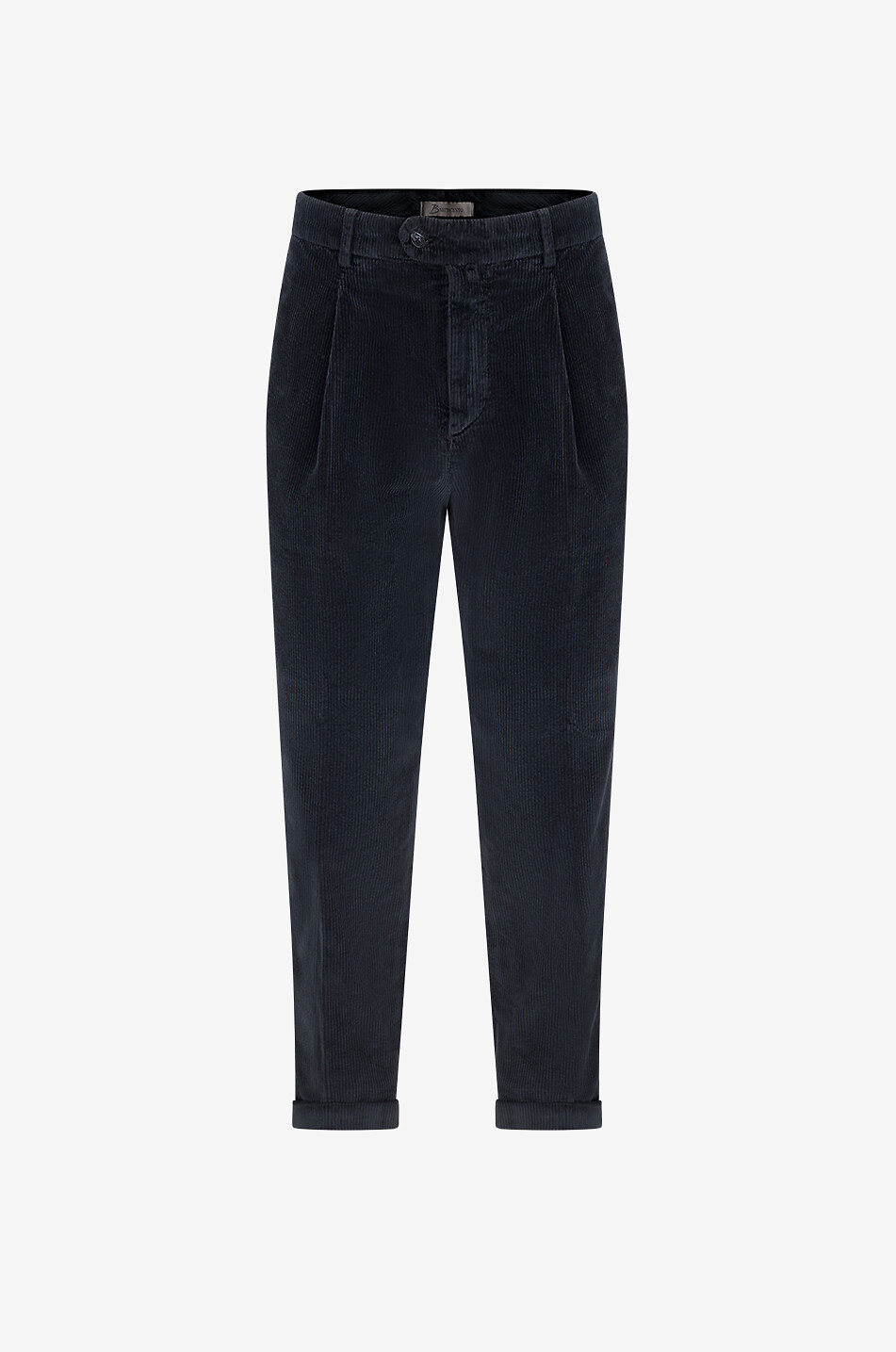 B SETTECENTO Nerio cotton corduroy pleated trousers Men BLACK 1