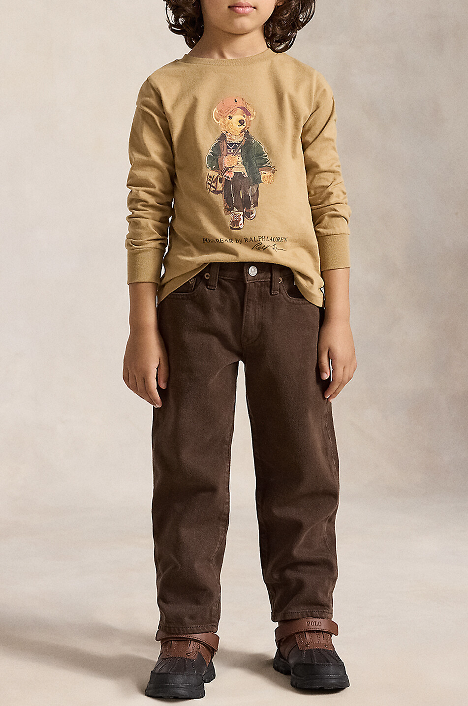 POLO RALPH LAUREN T-shirt à manches longues en coton imprimé garçon Polo Bear Garçon CAMEL 4