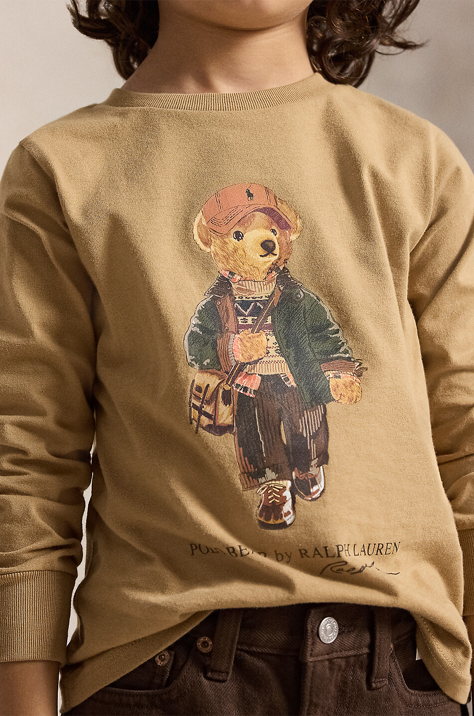 POLO RALPH LAUREN T-shirt à manches longues en coton imprimé garçon Polo Bear Garçon CAMEL 5
