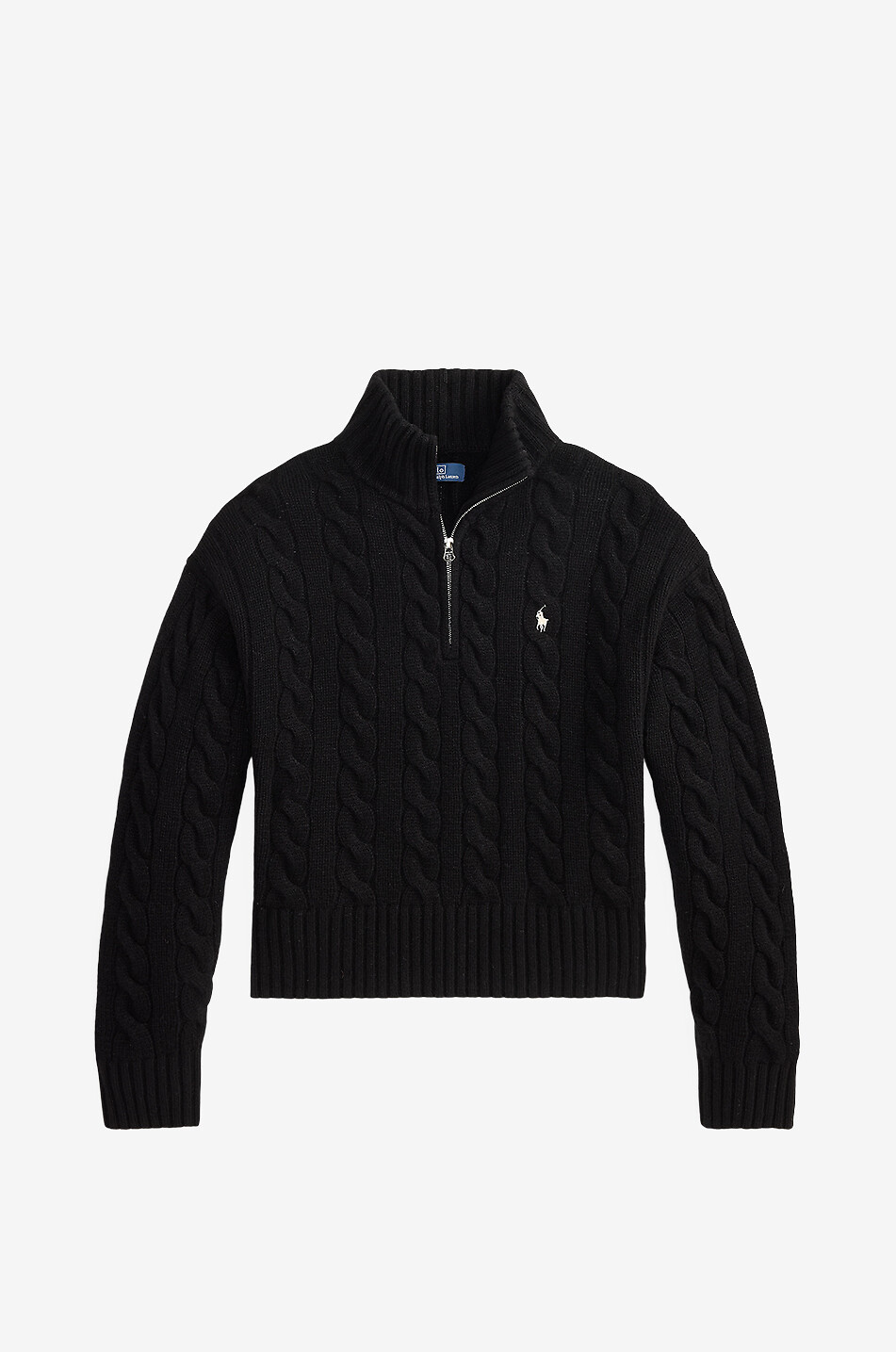 Pony half-zip cable-knit jumper in wool and cashmere - POLO RALPH
