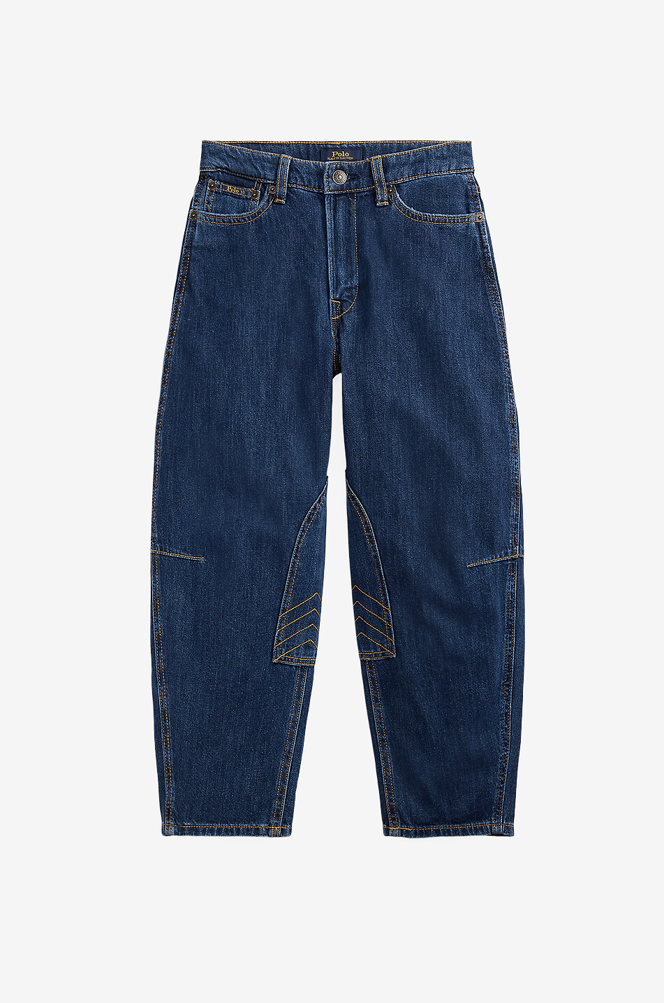Patch cotton denim slim-fit jeans girl's