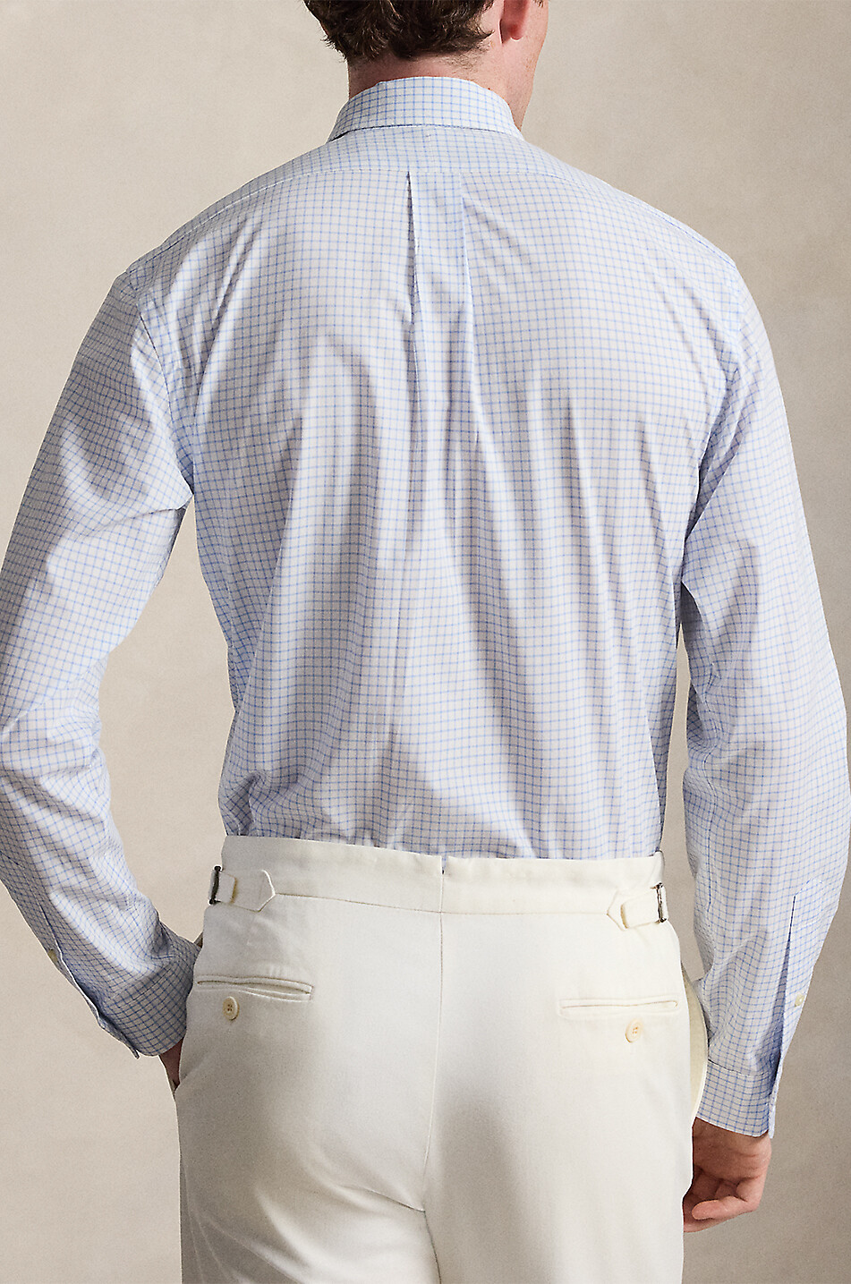 POLO RALPH LAUREN Pony Custom Fit long-sleeved cotton poplin checked shirt Men LIGHT BLUE 3