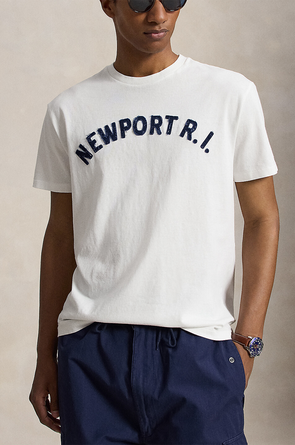 POLO RALPH LAUREN Bedrucktes Kurzarm-T-Shirt Newport R.l. Classic Fit Herren WEISS 2