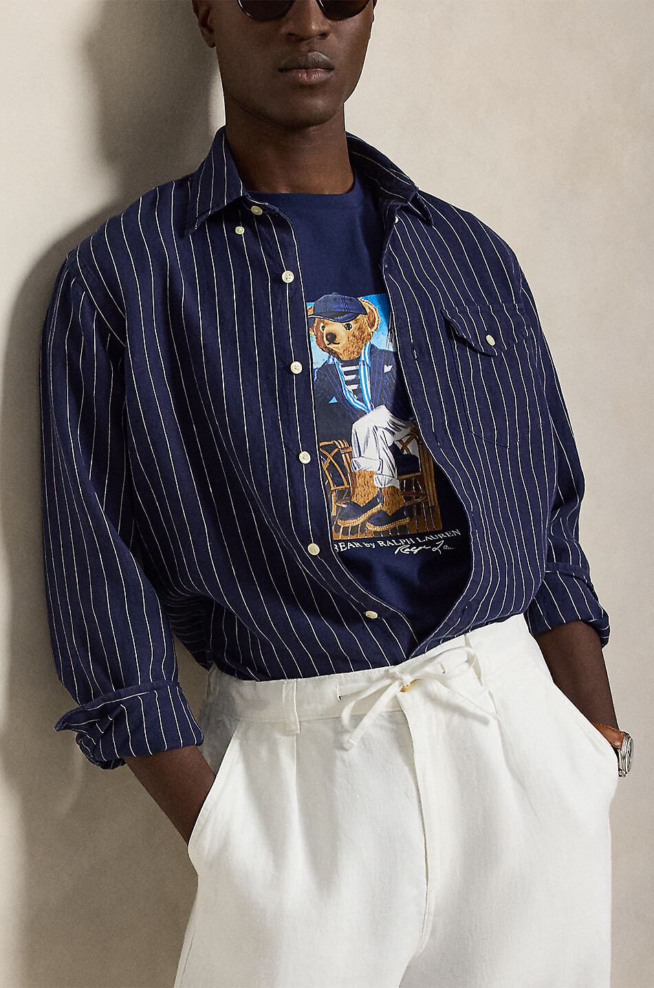 POLO RALPH LAUREN Sailing Polo Bear Custom Slim Fit short-sleeved printed T-shirt Men DARK BLUE 5
