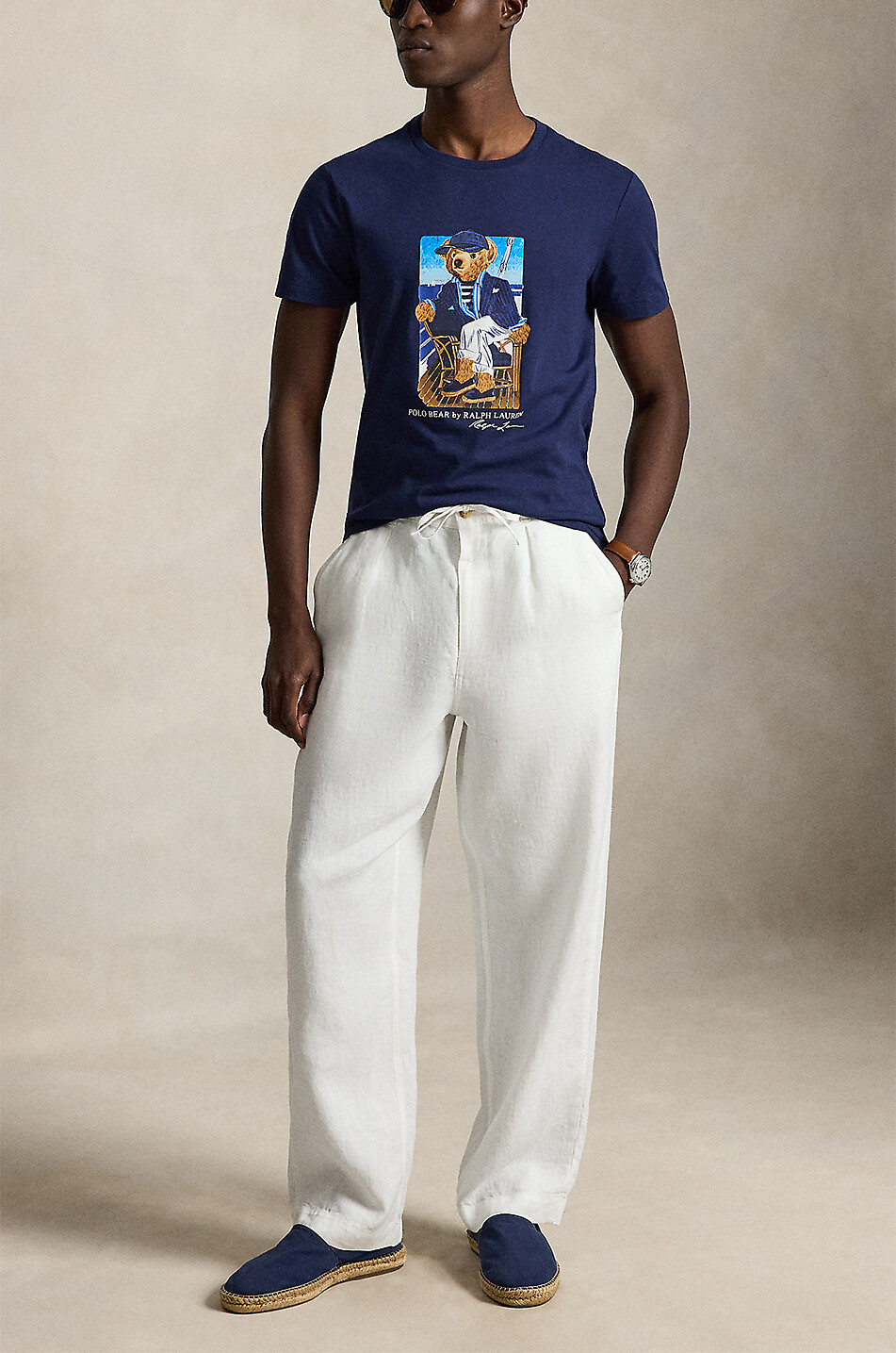 POLO RALPH LAUREN Sailing Polo Bear Custom Slim Fit short-sleeved printed T-shirt Men DARK BLUE 4