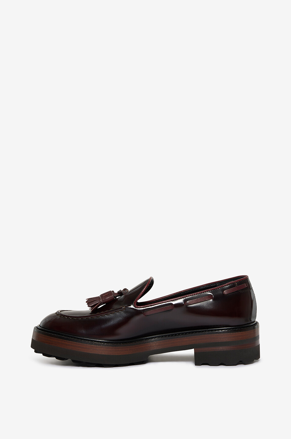 FRATELLI ROSSETTI Mocassins à pompons en cuir verni Brera Femme ROUGE FONCÉ 3