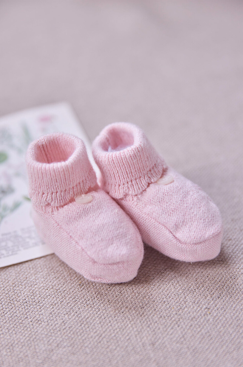TARTINE ET CHOCOLAT Babyhausschuhe aus Baumwoll-Kaschmirmischstrick Baby HELLROSA 3