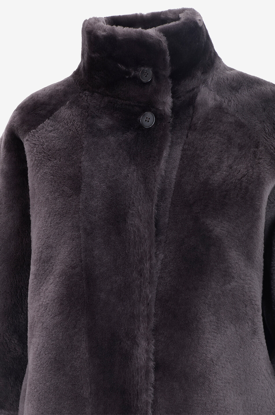 ARMA Ariana reversible shearling short coat with funnel neck Women DARK GREY 3
