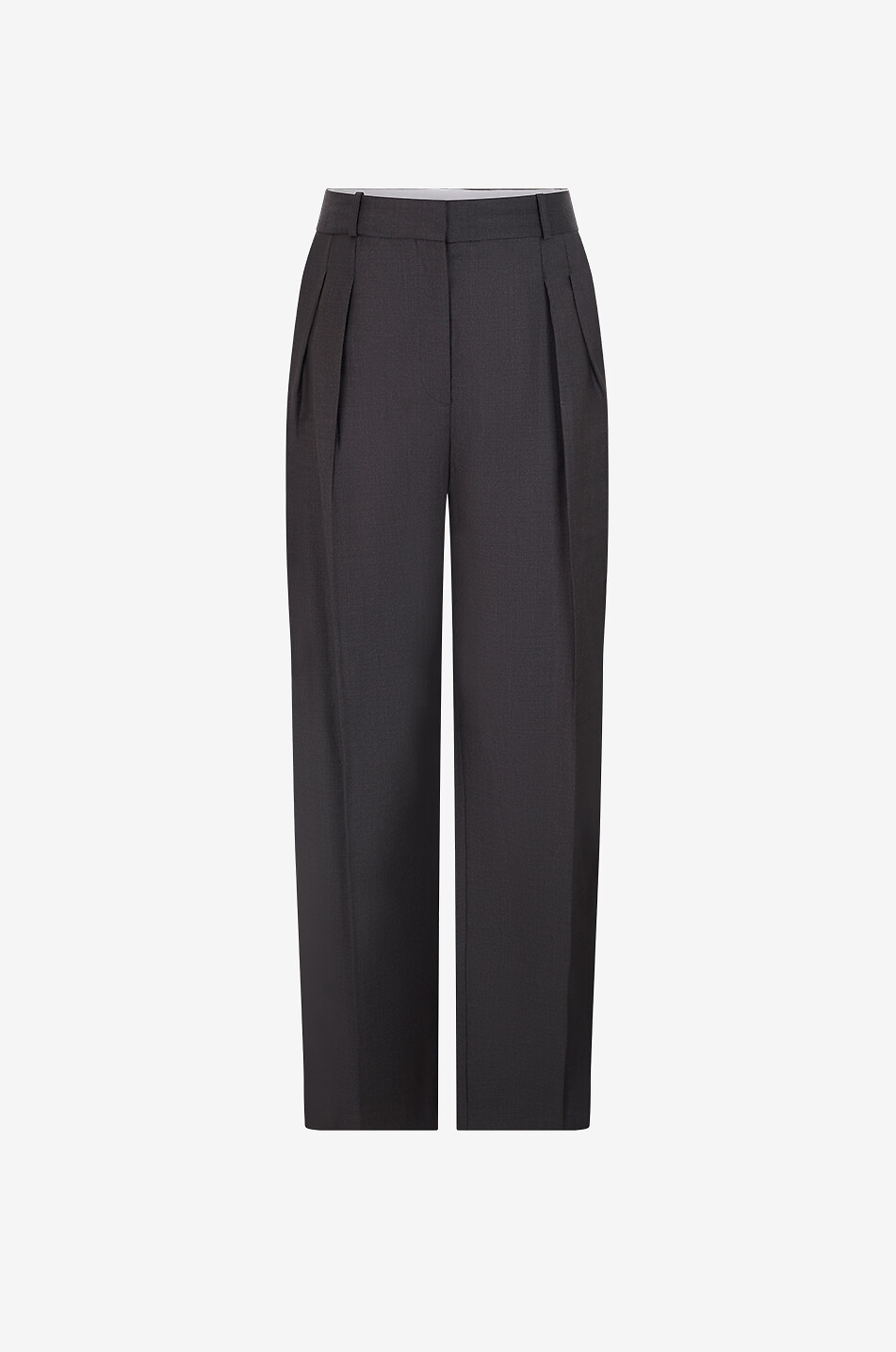 LOULOU DE SAISON Sbiru Lds virgin wool straight-leg pleated trousers Women DARK BROWN 1