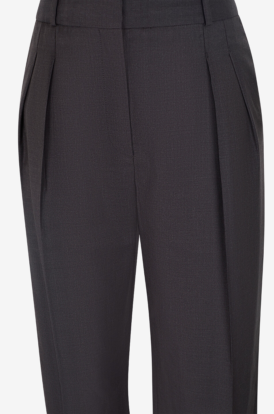 LOULOU DE SAISON Sbiru Lds virgin wool straight-leg pleated trousers Women DARK BROWN 3