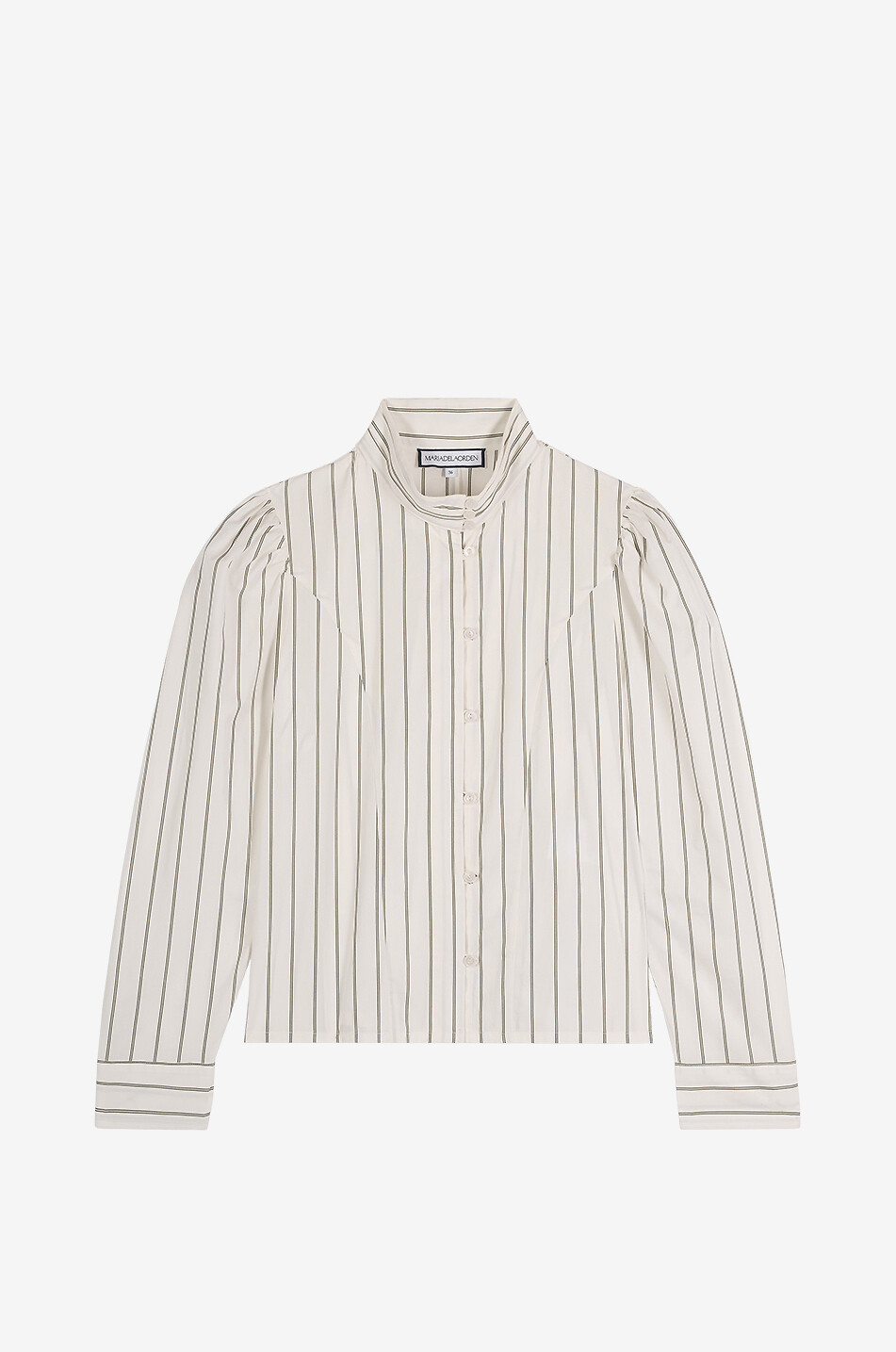 MARIA DE LA ORDEN Iza striped cotton poplin shirt with officer collar Women MULTI COLOURED 1
