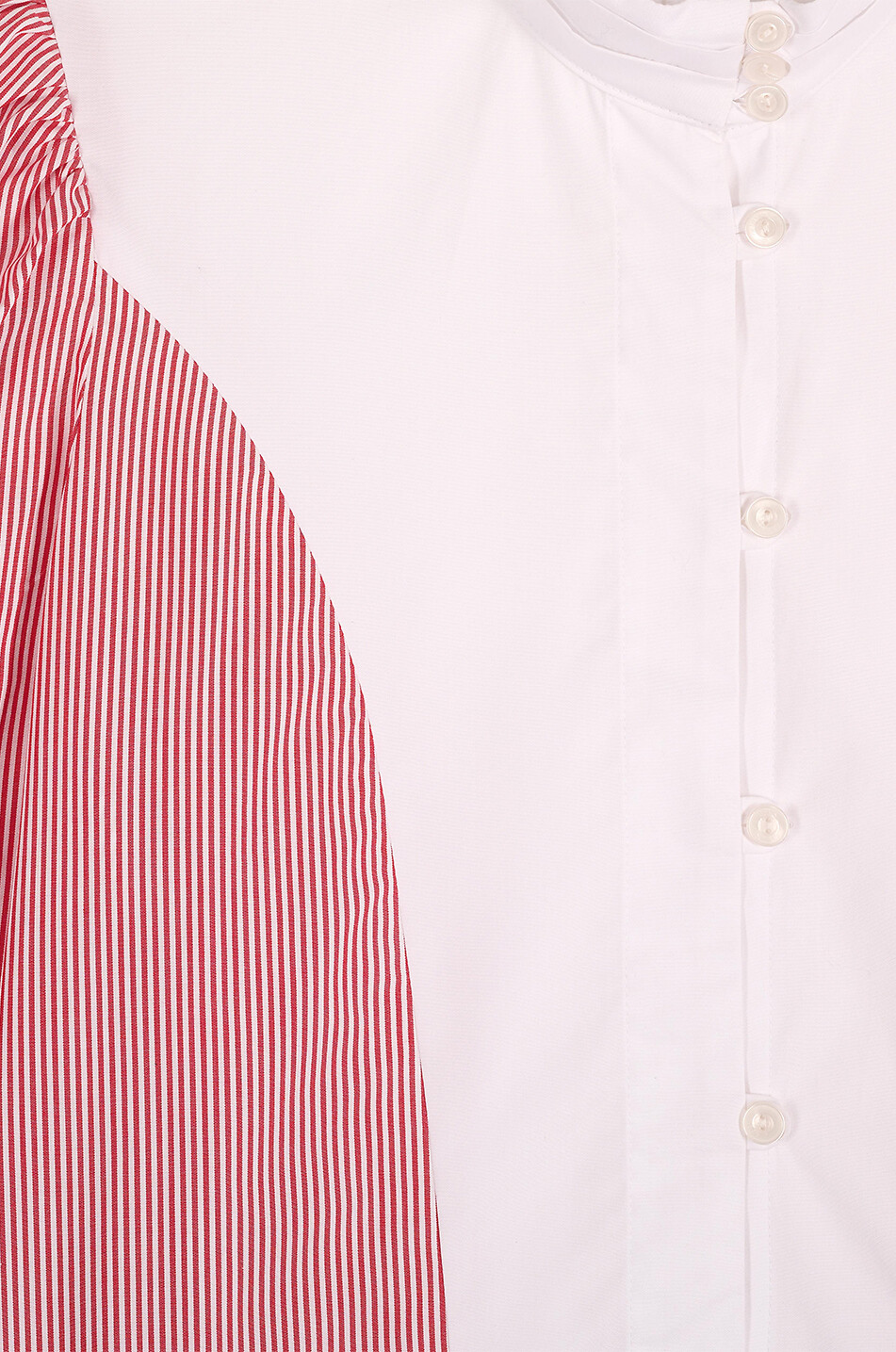 MARIA DE LA ORDEN Iza striped cotton poplin shirt with officer collar Women RED 5