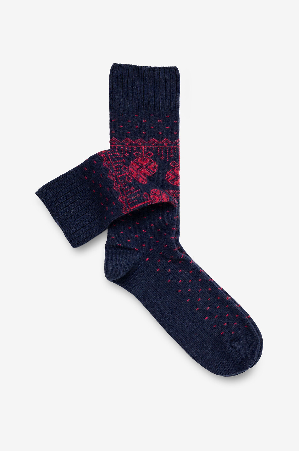 SOZZI MILANO Chaussettes courtes Fantaisie en viscose et cachemire mélangé Homme BLEU FONCE 1