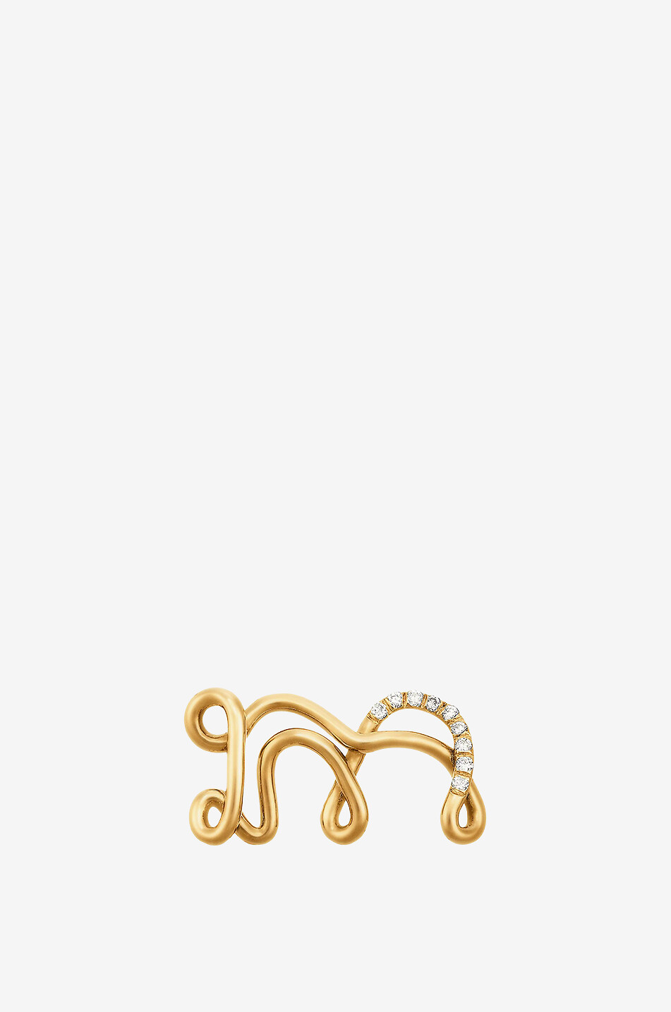 CHARLOTTE CHESNAIS Halskette aus Gelbgold mit Diamant-Anhänger Alphajoaillerie - Buchstabe M Damen GOLDEN 1