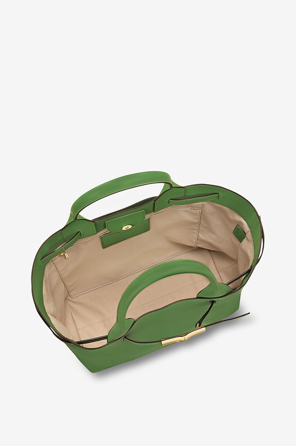 LONGCHAMP Le Smart leather tote bag Women GREEN 4
