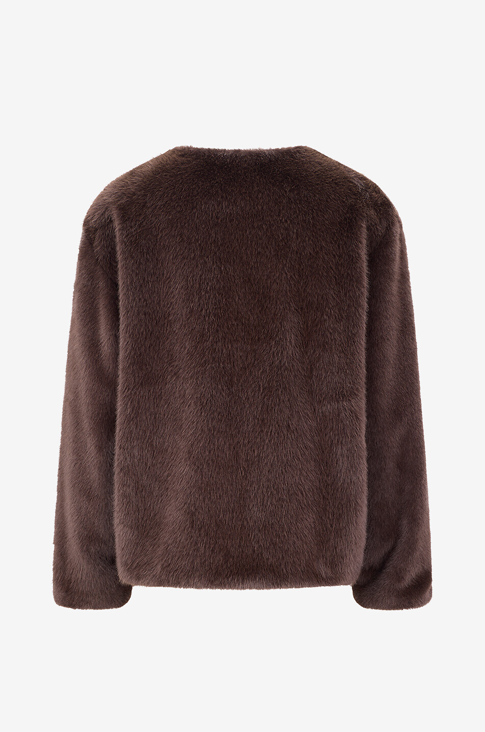 GRAN SASSO Kurze Jacke mit Rundhalsausschnitt aus Kunstfell Damen DUNKELBRAUN 2