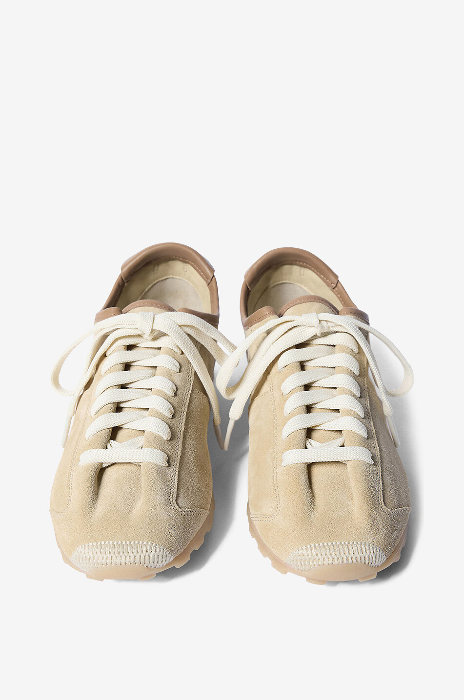 JACQUEMUS Baskets basses à lacets en daim Les Tennis Femme BEIGE 3
