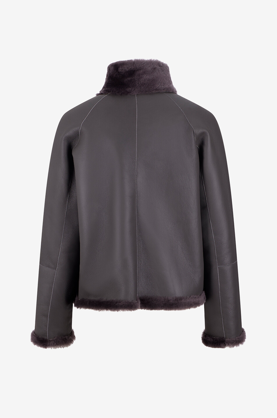 ARMA Ariana reversible shearling short coat with funnel neck Women DARK GREY 5