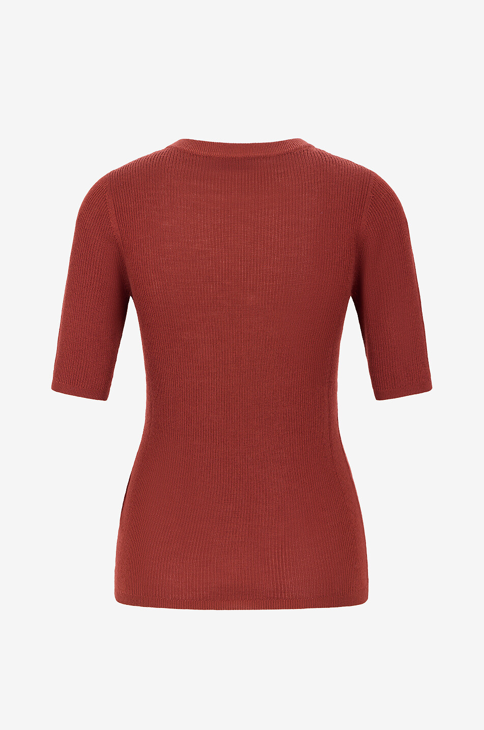 BONGENIE Gerippter Rundhalspullover aus Jersey Damen ROT 2