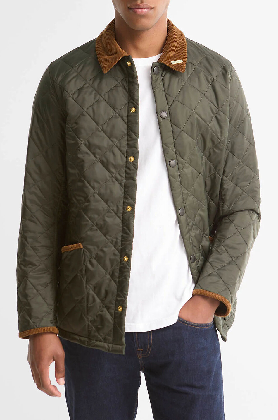 BARBOUR Herit Liddesdale quilted shirt-collar lightweight jacket Men GREEN 4