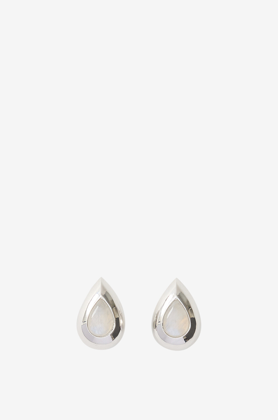 JULIETTA Clous d'oreilles argentés ornés de pierre de lune Vale Femme ARGENT 1