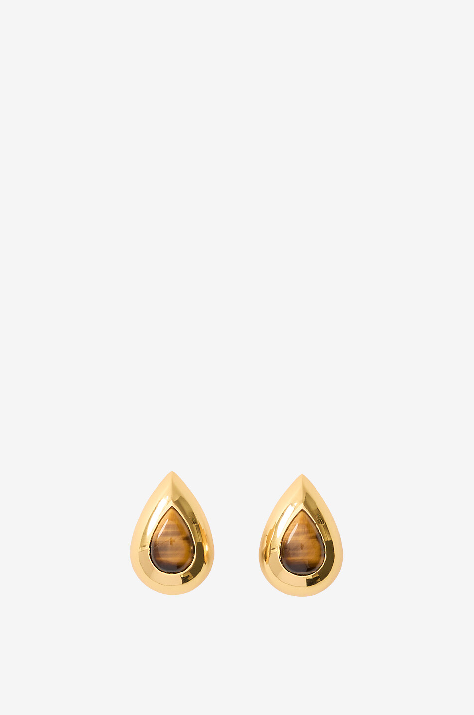 Clous d'oreilles dorés ornés d'œil de tigre Vale