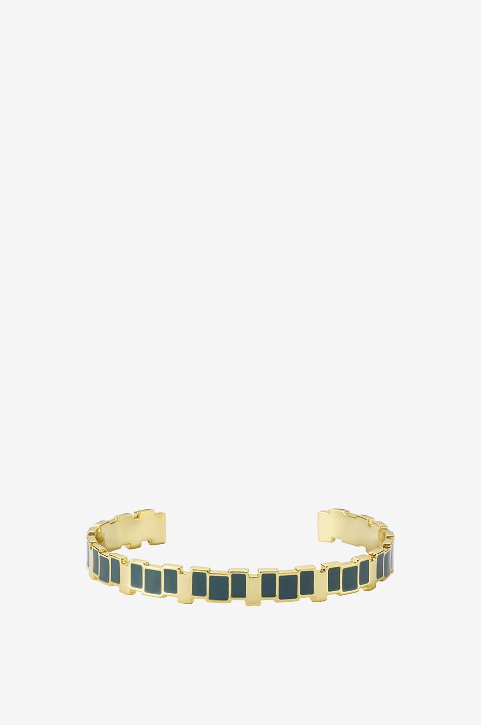 Inès Multi Vert Forest slim gold-tone enamelled bangle - 8mm