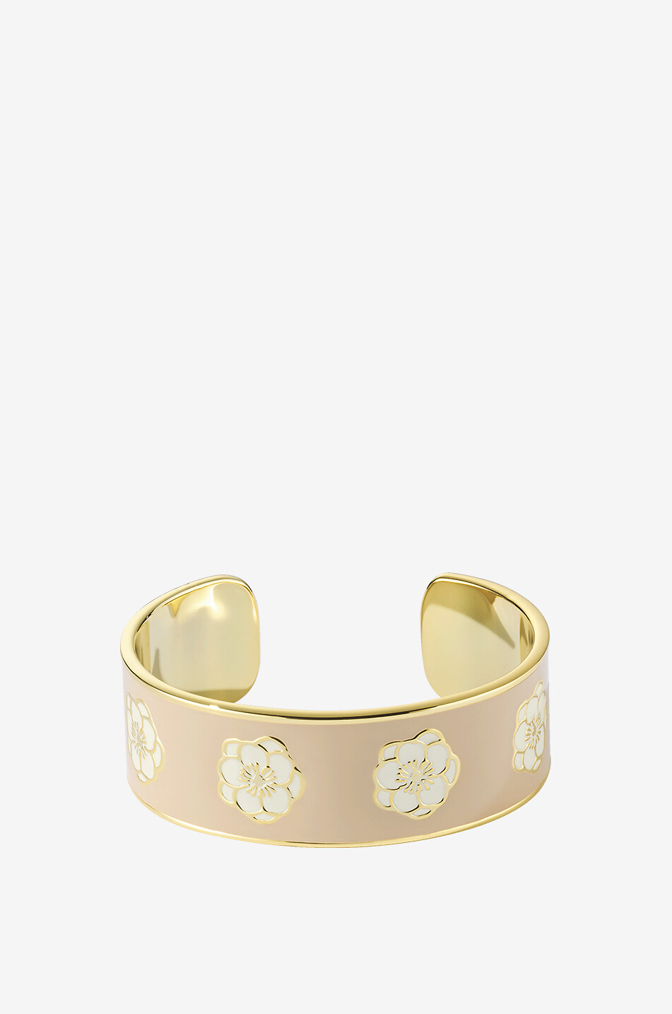 BANGLE UP Peony Beige Mastic enamelled golden bangle - 20 Women BEIGE 1