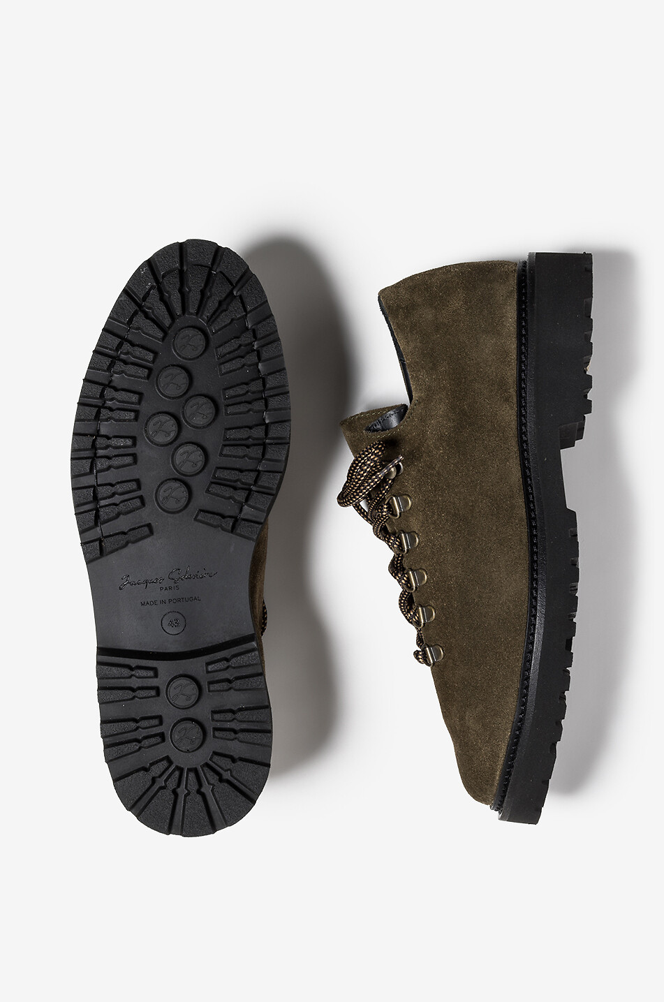 JACQUES SOLOVIERE Chaussures à lacets en cuir de veau grainé Rasmus Lug Homme MARRON FONCÉ 3