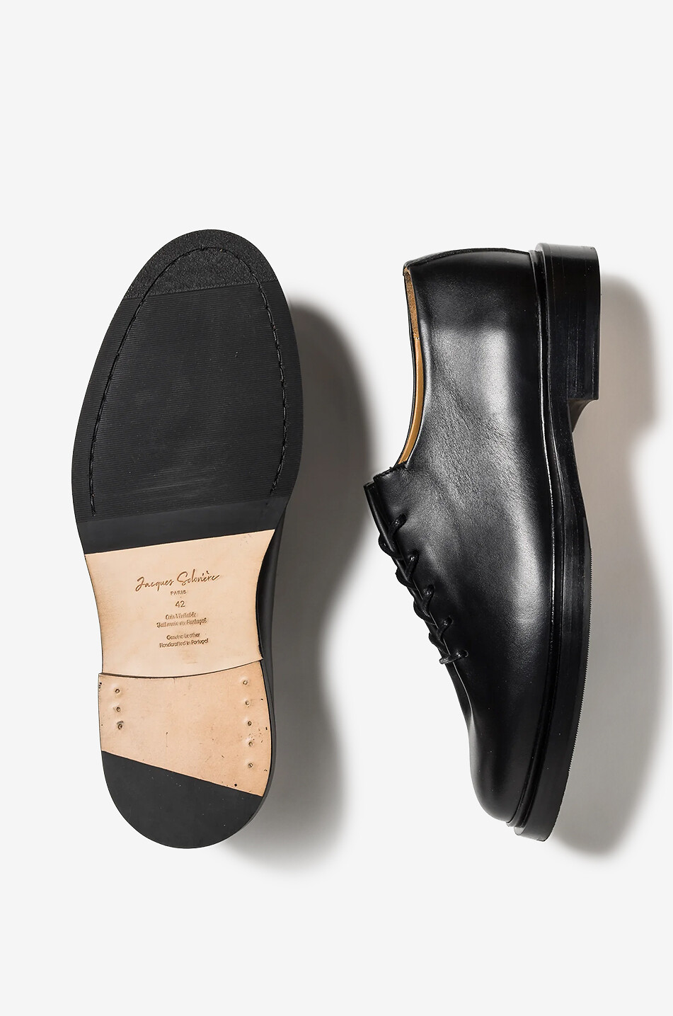 JACQUES SOLOVIERE Chaussures à lacets en cuir de veau Edouard Homme NOIR 3