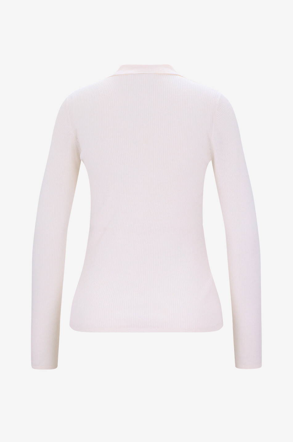 BONGENIE Langärmeliger Merinowolle-Polokragenpullover Damen CREMEFARBEN 2