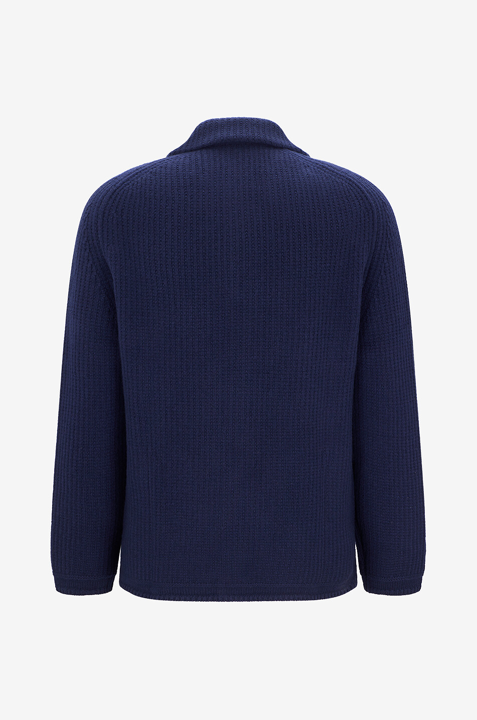 BONGENIE Merino wool shirt-collar cardigan Men DARK BLUE 2